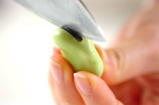 ソラ豆の白和えの作り方の手順2