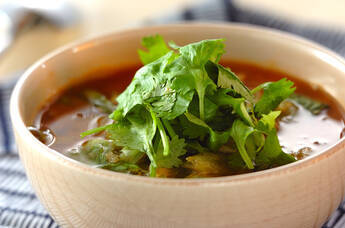 ピリ辛!レタスとホタテの春雨ミソスープ