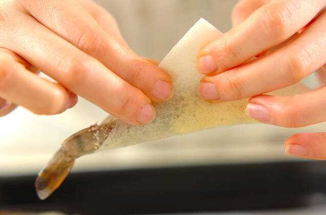 エビのチーズ焼き春巻きの作り方の手順4