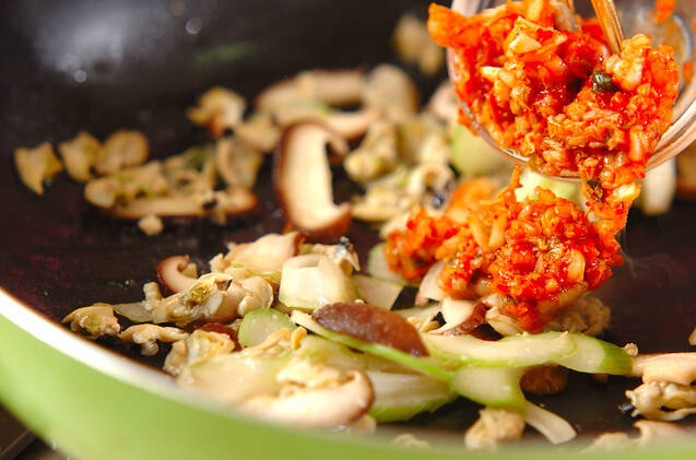 キムチ明太焼きそばの作り方の手順3