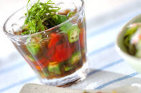 オクラとトマトのもずく和え