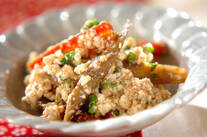 ゴボウのタラコ白和え