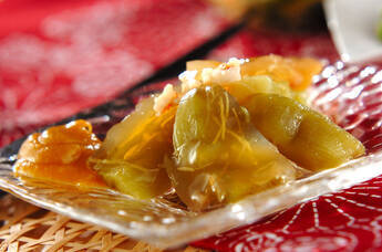 ナスとエビの寒天寄せ