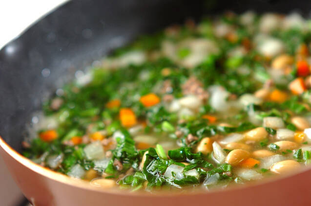 ホウレン草と大豆のカレーの作り方の手順3