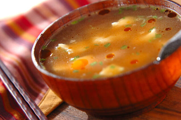 チーズと豆腐の即席のり汁