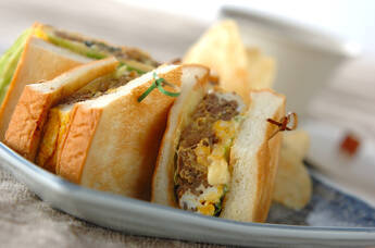 和風卵とじサンドイッチ