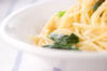 小松菜のシンプルパスタの作り方の手順