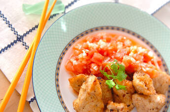 鶏の唐揚げサルサソース