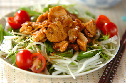 ショウガ焼きのサラダ仕立て