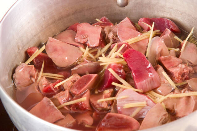 鶏もつのショウガ煮の作り方の手順4