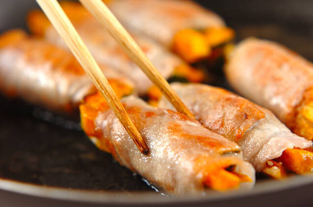 カボチャの豚肉巻きおろしがけの作り方の手順4