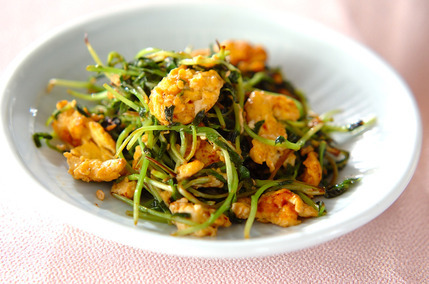 豆苗のオイスター炒め