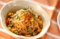 糸コンニャクの明太炒め