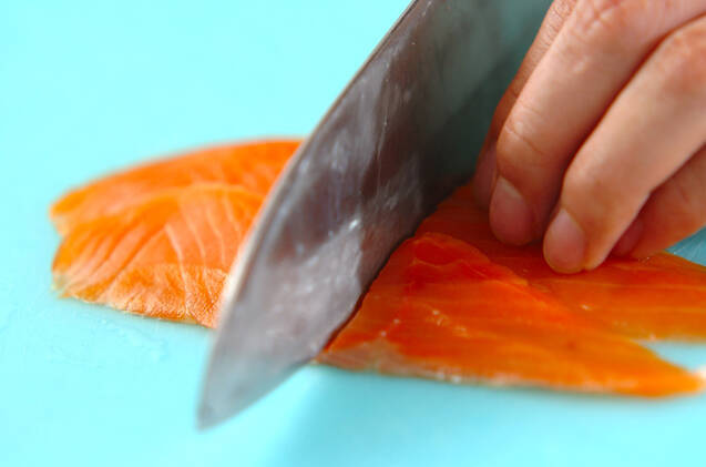 サーモンのひとくち寿司の作り方の手順1