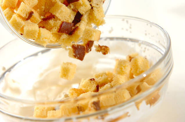 簡単カステラメープルアイスの作り方の手順3