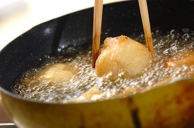 ふわふわ！ホタテとチーズとちくわのバラエティ天ぷらの作り方の手順9
