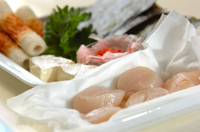 ふわふわ！ホタテとチーズとちくわのバラエティ天ぷらの作り方の手順2