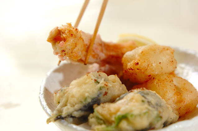 ふわふわ！ホタテとチーズとちくわのバラエティ天ぷらの作り方の手順13