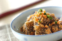 コンニャクの明太子炒め