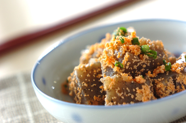 こんにゃくの明太子炒め