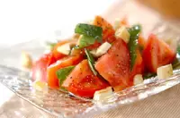 トマトのフレッシュバジル和え