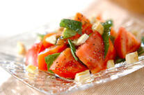 トマトのフレッシュバジル和え