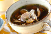 アサリとキノコのスープ