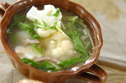 カリフラワーの押し麦スープ