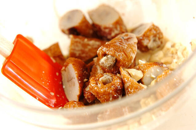 ゴボウ天のからしマヨ和えの作り方の手順3