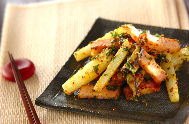 長芋のカレーマスタード炒め