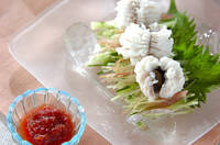 梅肉ダレ添えハモの落とし