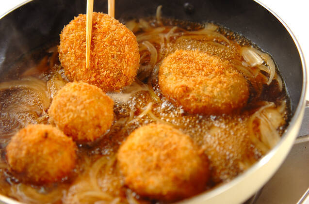 里芋のコロッケ丼の作り方の手順3