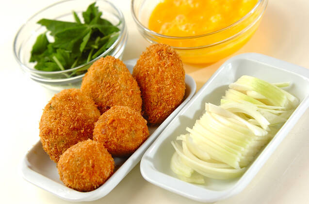 里芋のコロッケ丼の作り方の手順1