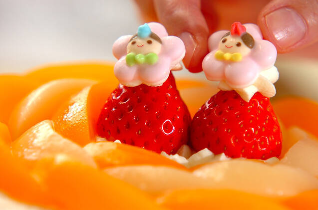 桃のデコレーションケーキの作り方の手順12