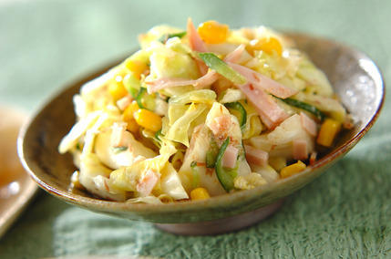 キャベツのからしおかかマヨ和え