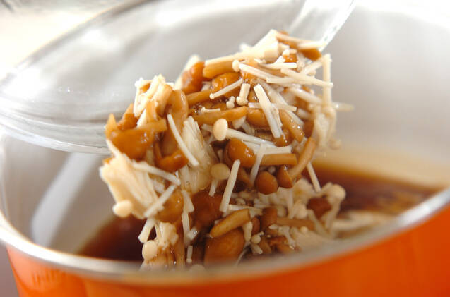 ナメコとのりの三杯酢の作り方の手順4