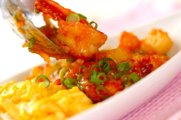 しゃりしゃりエビチリ丼の作り方の手順10