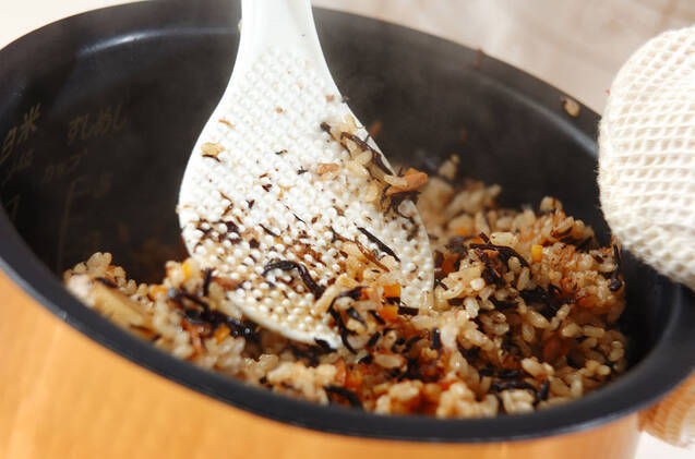 里芋の玄米炊き込みご飯の作り方の手順7