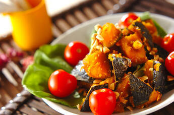 揚げカボチャのハニーじょうゆ和え