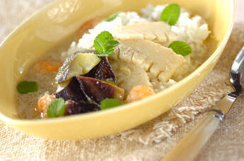 ココナッツグリーンカレーのスープご飯