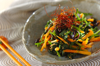 キクラゲとホウレン草のナムル 副菜 レシピ 作り方 E レシピ 料理のプロが作る簡単レシピ