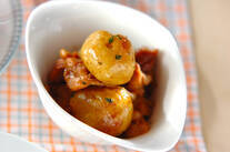 新ジャガと鶏肉の木の芽煮