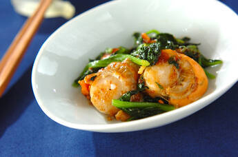 コク旨！ホウレン草とホタテのオイスター炒め