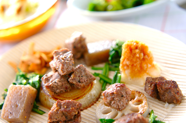 合わせポン酢のサイコロステーキ