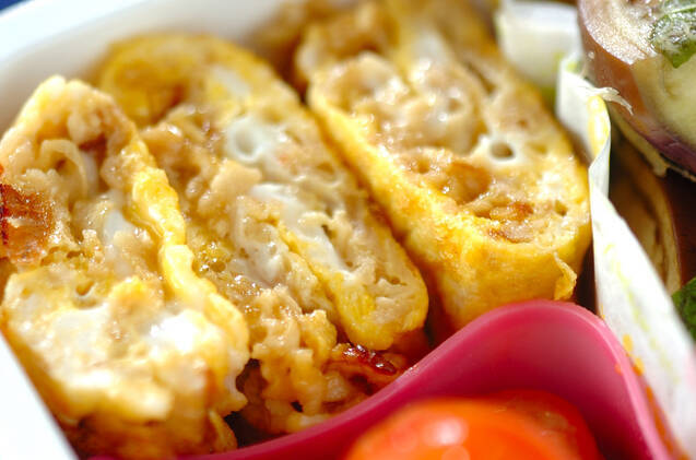 大根とエビの卵焼き