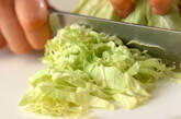 春キャベツのサラダの下準備1