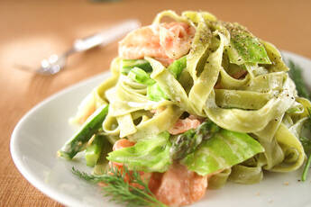 生ハムのフェットチーネ