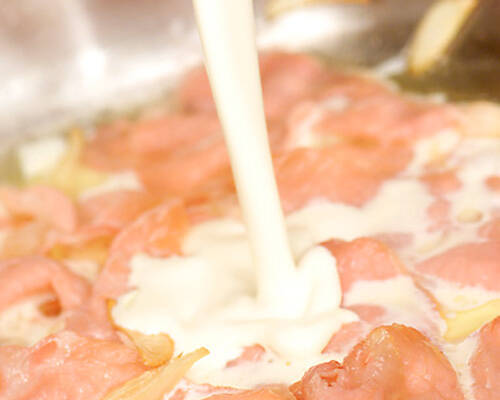 生ハムのフェットチーネの作り方の手順2