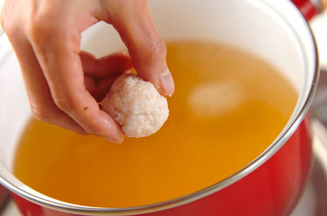 レンコン団子汁の作り方の手順4