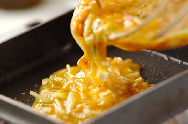 モヤシ入り卵焼きの作り方の手順4